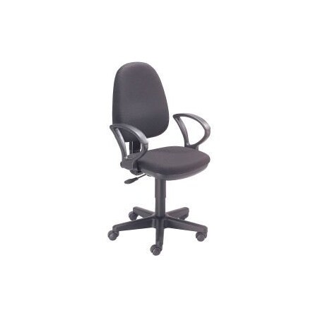 Interion® Multifunctional Chair With Mid Back, Fixed Arms, Fabric, Black